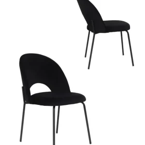 Krzesło do jadalni Molly Black, czarny welwet (108-77) Oferta czasowa