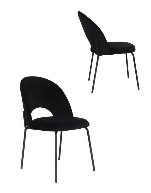 Krzesło do jadalni Molly Black, czarny welwet (108-77) Oferta czasowa