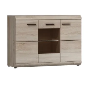 Komoda dąb sonoma z witryną Link E 120 3D Promocja