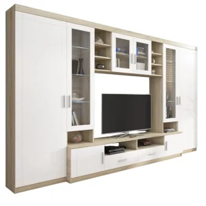 Meblościanka Paris WH01 Biały, Dąb Sonoma Oferta czasowa