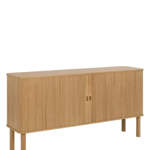 Komoda drewniana do salonu Langley 160 cm (23284), dąb, z lamelami Premium