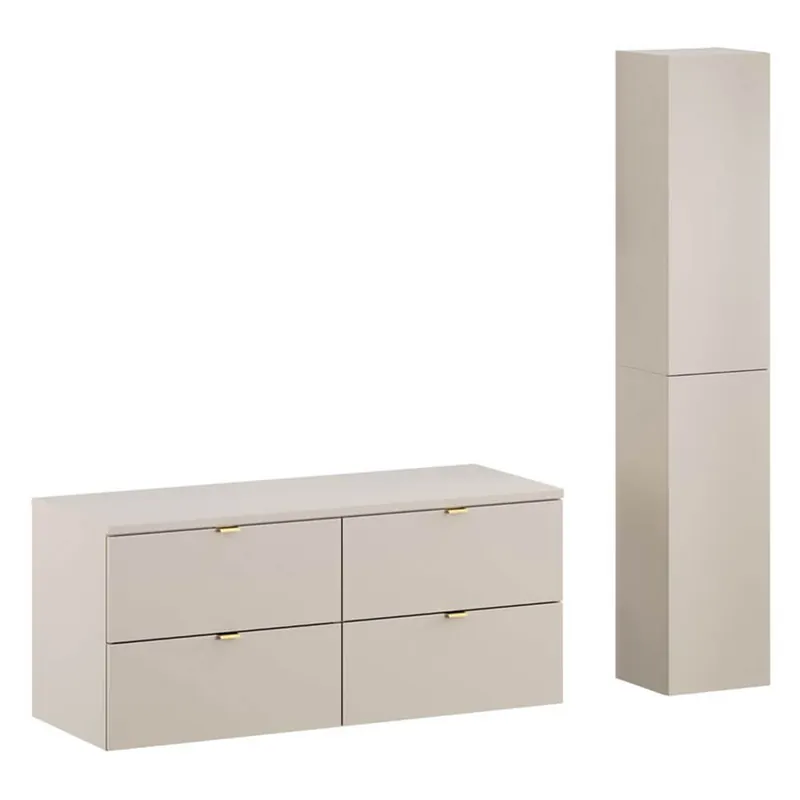 Zestaw meblowy 120cm z blatem i Szafką wysoką | Kolekcja Dalia Cashmere | Kaszmirowy Mat Oferta czasowa