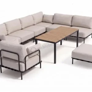 Eleganckie beżowe meble na taras z 8 modułow ze stolikim Salve Beige 6 Comfort Sprawdź teraz