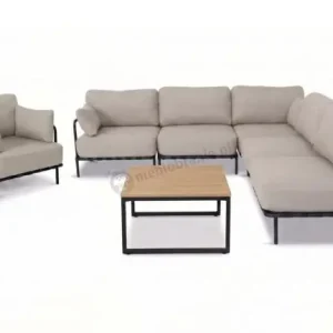 Beżowy premium komplet wypoczynkowy na taras Salve Beige 5 Plus ze stolikiem Nie przegap