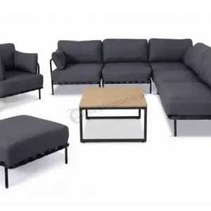 Tani Nowoczesne meble tarasowe modułowe premium na 7 osób Salve Slate 5 Comfort + stolik