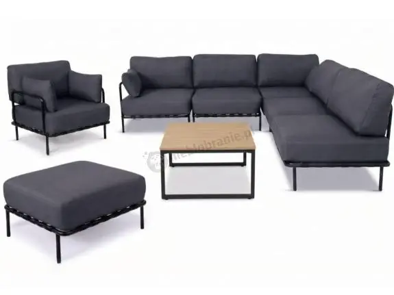 Tani Nowoczesne meble tarasowe modułowe premium na 7 osób Salve Slate 5 Comfort + stolik