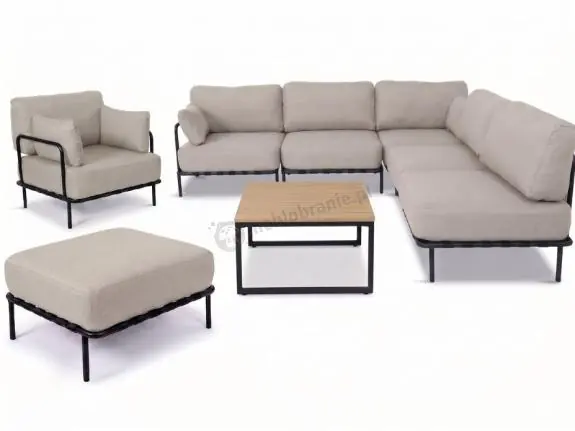 Wybór klientów Meble tarasowe modułowe premium, beżowe Olefin wodoodporne na 7 osób Salve Beige 5 + stolik Comfort