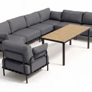 Duży zestaw mebli modułowych na nowoczesny taras z wodoodpornymi poduszkami - Salve 6 Plus ze stolikiem Wyjątkowa oferta