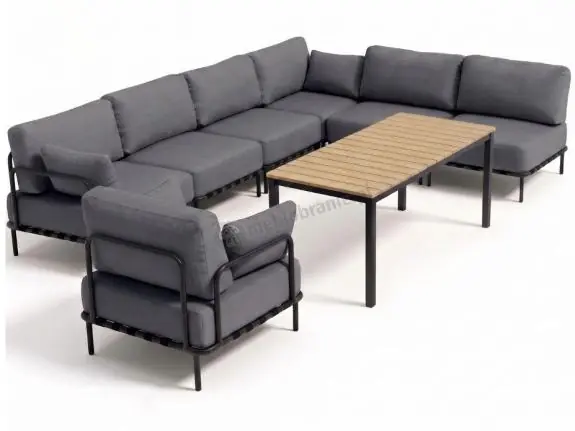 Duży zestaw mebli modułowych na nowoczesny taras z wodoodpornymi poduszkami - Salve 6 Plus ze stolikiem Wyjątkowa oferta