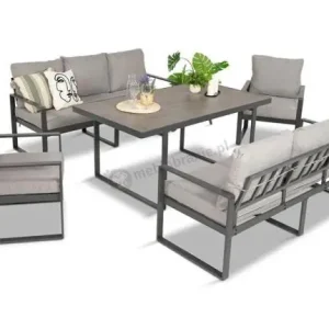 Meble ogrodowe dla 8 osób - sofy 175cm, fotele, szklany stół 160cm - Panaon Grande Elite LG Oferta czasowa