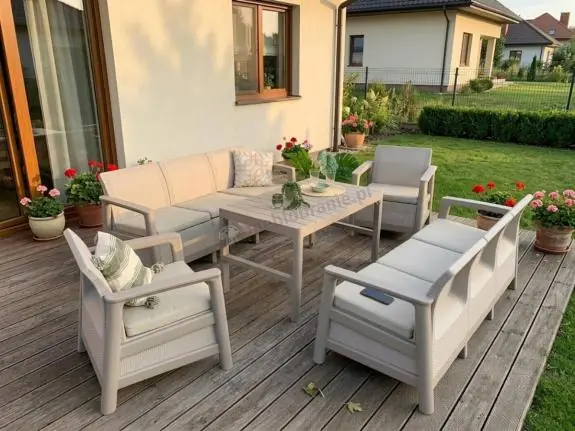 Zestaw ogrodowy dla 8 osób z podnoszonym stołem Scali Grande Beige Wyjątkowa oferta
