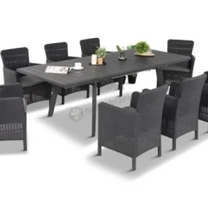 Do wyczerpania zapasów Meble na taras Kantara Comfort 8 foteli z rozkładanym stołem obiadowym 160-240 cm