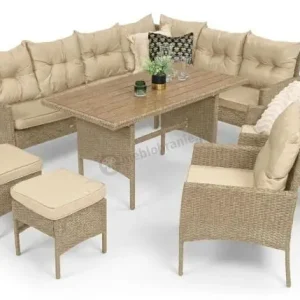 Technorattanowy narożnik na nóżkach Perata Corner Natural + 2 fotele Polywood Wybór klientów