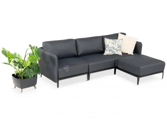 Oferta Nowoczesny modułowy zestaw na taras, grafitowy, grube poduszki 22cm wodoodporne LIMIT