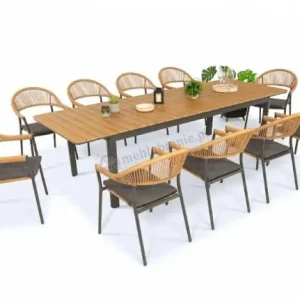 Aluminiowy zestaw ogrodowy 10-osobowy Sovana Avio z plecionką kolor Nature Antracite Kup teraz