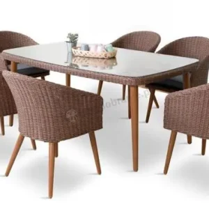 Zestaw ogrodowy ze stołem obiadowym technorattan Cioso Dining 6+1 - Brown Okazja