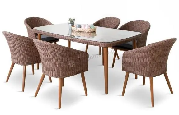 Zestaw ogrodowy ze stołem obiadowym technorattan Cioso Dining 6+1 - Brown Okazja