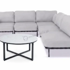 Promocja Eleganckie meble ogrodowe modułowe Salve Chrome - 5 elementów ze stolikiem
