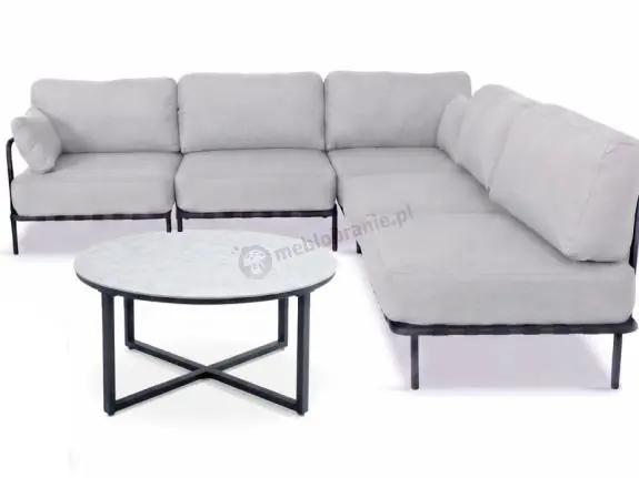 Promocja Eleganckie meble ogrodowe modułowe Salve Chrome - 5 elementów ze stolikiem