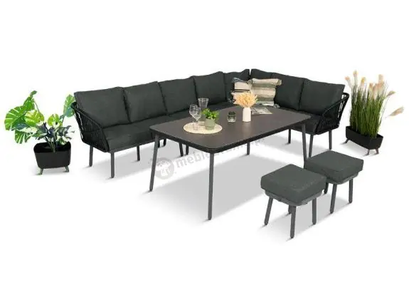 Duży narożnik na taras 240x240cm rope style Postigo Corner XXL Dark Grey Super okazja