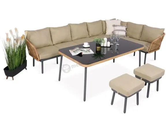 Duży narożnik tarasowy 240x240cm w stylu boho Postigo Corner XXL Nature Oferta czasowa