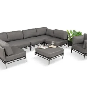 Nowoczesne meble modułowe ogrodowe Dandy - 6 elementów +fotel +pufa Rabat
