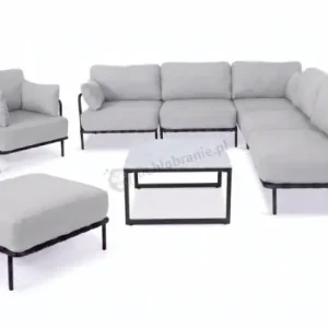 Nowość Meble modułowe premium na 7 osób Salve Chrome 5 Comfort + stolik