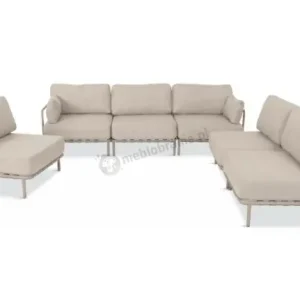 Nowoczesne meble wypoczynkowe na taras - narożnik Salve Beige Cashmere 6 modułów Wyprzedaż