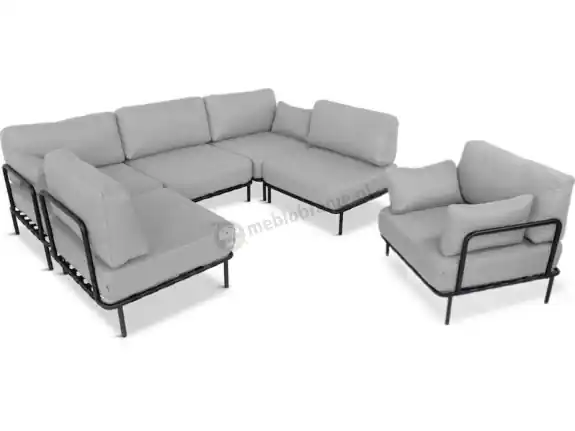 Meble modułowe na taras w stylu loft Salve Chrome 5 Plus Zamów teraz