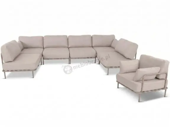 Wyprzedaż Duży zestaw mebli modułowych na taras Salve Beige Cashmere 6 Plus