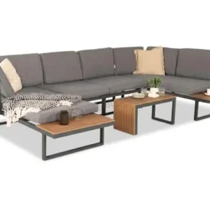 Wyjątkowa oferta Nowoczesny modułowy narożnik ogrodowy na aluminiowym stelażu Vernon XXL - Antracite