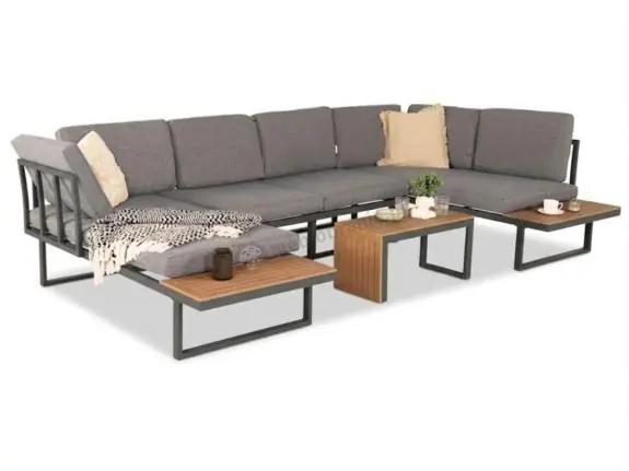 Wyjątkowa oferta Nowoczesny modułowy narożnik ogrodowy na aluminiowym stelażu Vernon XXL - Antracite