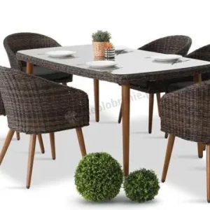 Meble obiadowe dla 6 osób na taras Cioso Dining 6+1 - Dark Brown Bestseller