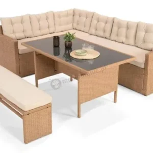 Oferta czasowa Narożny jasny zestaw mebli z technorattanu Topiano Nature Select