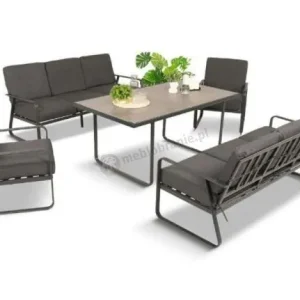 Grafitowe meble metalowe na taras dla 8 osób z 2 sofami Ater Grande - Dark Grey Kup online