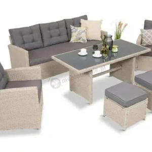 Zestaw mebli obiadowych z technorattanu Cofete Dining – Grey Cofete 2.0 Popularny
