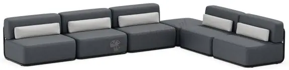 Nowoczesna modułowa sofa ogrodowa tapicerowana Straw grafit 6 elementów Nowość
