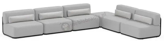 Oferta Nowoczesna sofa na taras tapicerowana modułowa Straw Chrome 6 elementów