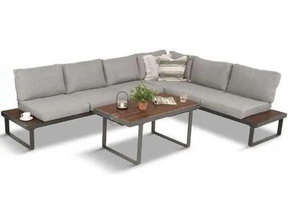 Jasnoszary modułowy narożnik na taras 280x220cm Panaon LG Zniżka