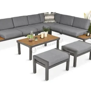 Nowy Nowoczesny narożnik modułowy na taras - Calamba Corner XL - Grey