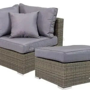 Moduł narożny + pufa Nilamito Dark Grey & Blue Grey Łatwy zwrot