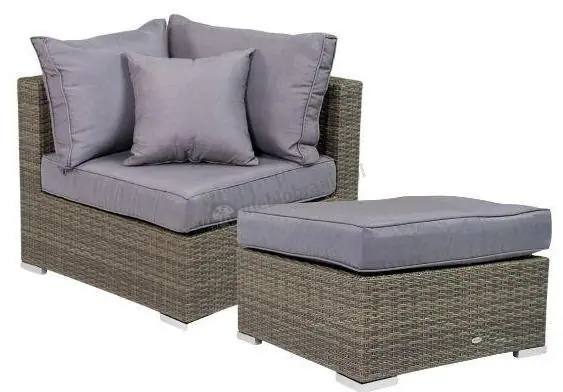 Moduł narożny + pufa Nilamito Dark Grey & Blue Grey Łatwy zwrot