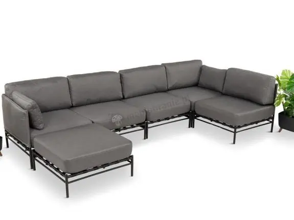 Całoroczny narożnik ogrodowy Dandy - 5 elementów + pufa Oferta czasowa