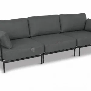 Ostatnie sztuki Elegancka sofa trzyosobowa modułowa Salve Slate na taras - 3 elementy