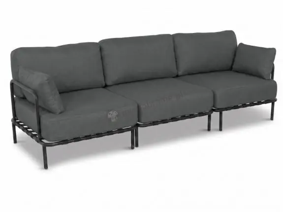 Ostatnie sztuki Elegancka sofa trzyosobowa modułowa Salve Slate na taras - 3 elementy
