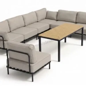 Wyprzedaż Duży zestaw mebli modułowych na taras Salve Beige 6 Plus ze stolikiem