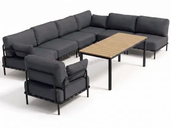 Wyjątkowa oferta Duży zestaw mebli modułowych na taras Salve Slate 6 Plus ze stolikiem