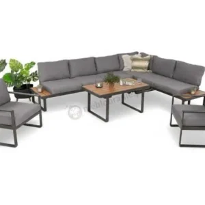 Tylko dziś Modułowe meble tarasowe z ławą i dwoma fotelami Panaon Grey Teak