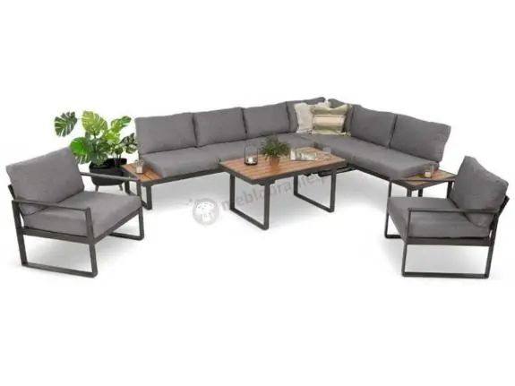 Tylko dziś Modułowe meble tarasowe z ławą i dwoma fotelami Panaon Grey Teak