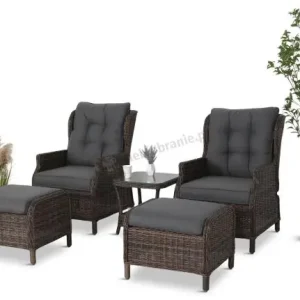 Nowość Komplet mebli ogrodowych z technorattanu z funkcją Relax Laritto Duo - Dark Brown